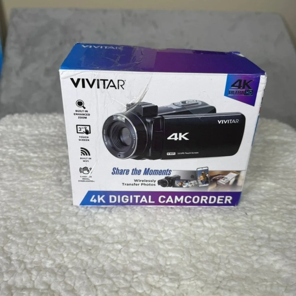 Vivitar 4K Digital Camcorder Built in WiFi 3 Inch Touch Screen Enhanced Zoom